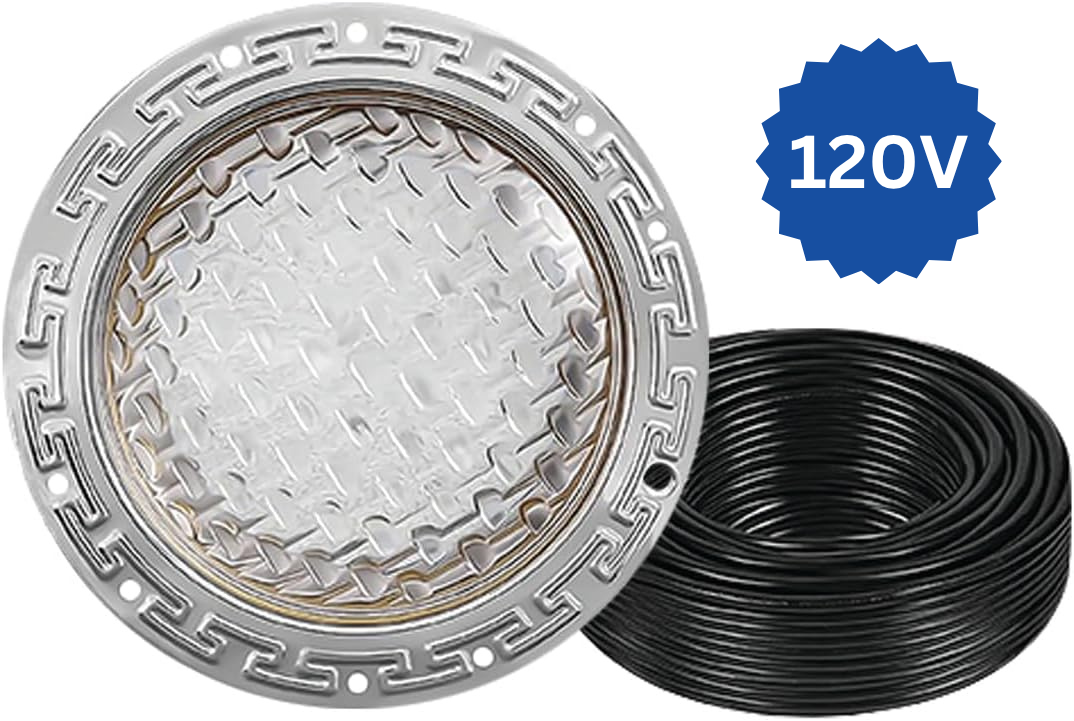 Life-Bulb 10" Intelli Pool Light for Inground Pool - 120V - 100 Ft Cord - Swimming Pool Light Fixture, Pool LED Lights - Replacement for Pentair IntelliBrite 5G - Lifetime Replacement Program