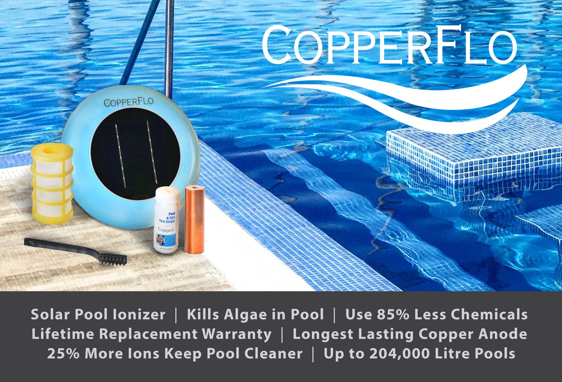 Load video: Learn about the CopperFlo Solar Pool Ionizer