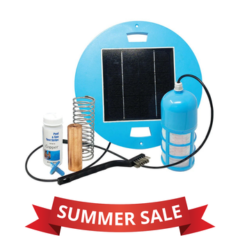 Ioniseur solaire biotique pour piscine | 85 % de chlore en moins | Garantie de remplacement à vie | Élimine les algues | Anode en cuivre ultra-résistante | 25 % d'ions en plus | Piscine plus propre | Jusqu'à 45 000 gallons (170 000 litres)