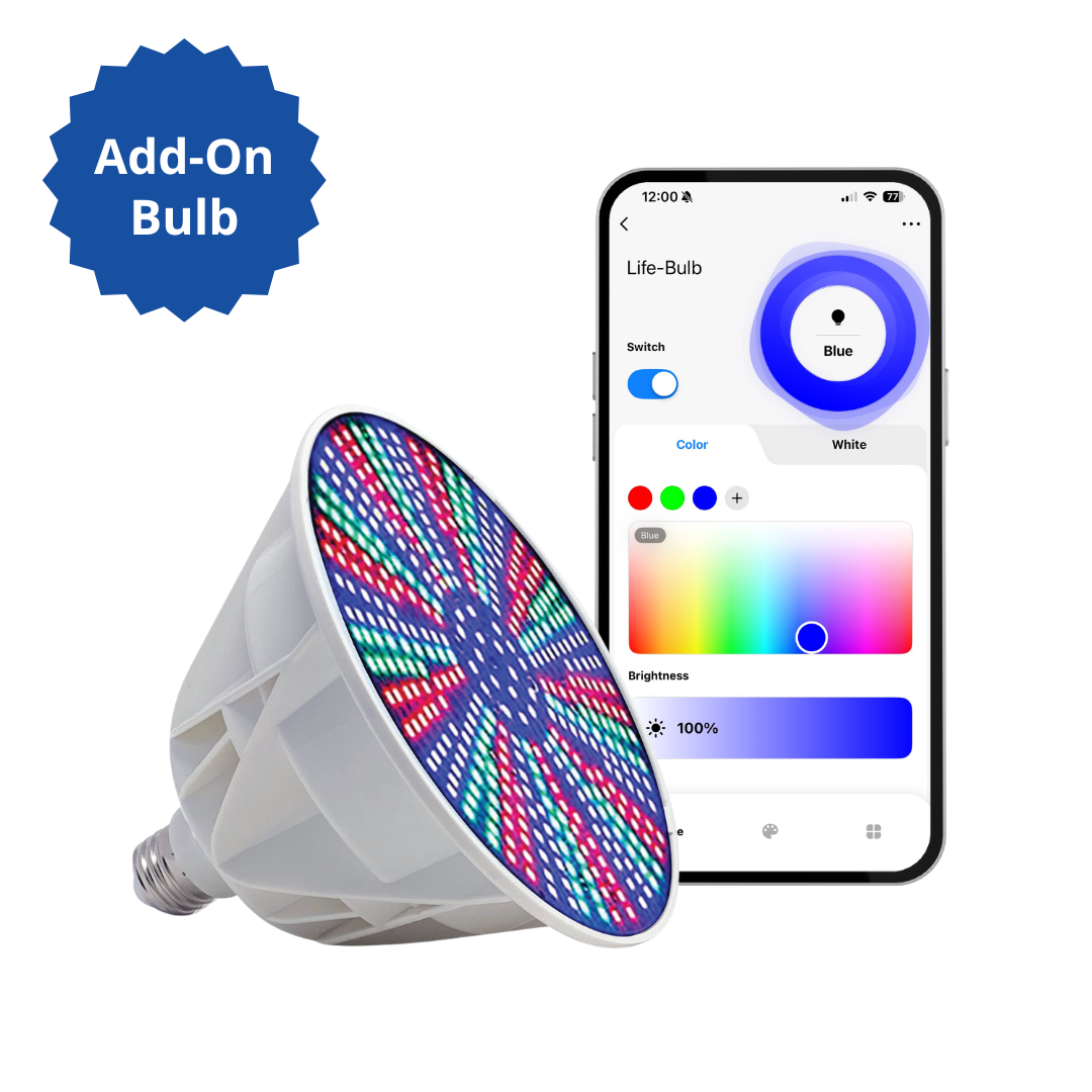 Life-Bulb Smart Color LED Spa Bulb (Add-On/Replacement) | E26 Base | 12V Low Voltage (10W Max) | Requires Smart Control System | Lifetime Replacement Program