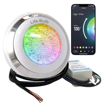 Life-Bulb Smart Wall-Mount Color LED Inground 7" Pool/Spa Light System (75ft Cord) | 110V/120V | Lifetime Replacement Program