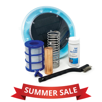 Ioniseur solaire original pour piscine No More Green™ | 85 % de chlore en moins | Garantie de remplacement à vie | Tuer les algues | Piscine jusqu'à 35 000 gallons 